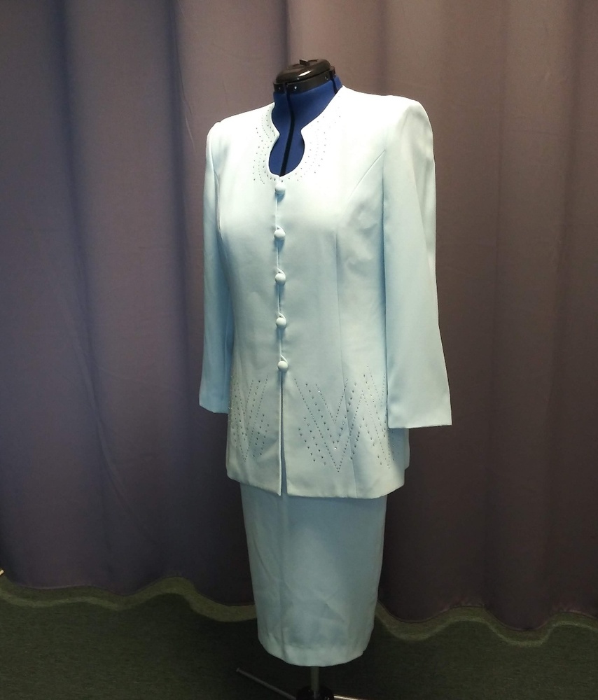 Blue Embellished Moshita Couture Suit